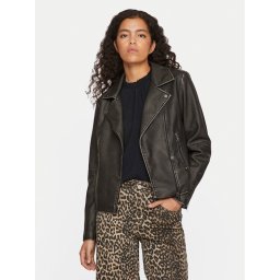 Vila Яке от имитация на кожа Cara 14098830 Черен Regular Fit