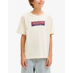 JACK&JONES Jorinwood Block Brend Tee Ss Cn Noos Jnr White
