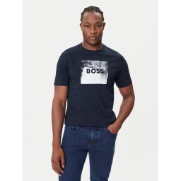 BOSS Тишърт Te_Wheel 50546381 Тъмносин Regular Fit