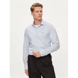 Tommy Hilfiger Риза Circle MW0MW34649 Светлосиньо Slim Fit