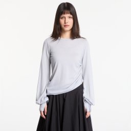Тениска Y-3 Wool Cinched Drape Long Sleeve Long-Sleeve Top Lgh Solid Grey L