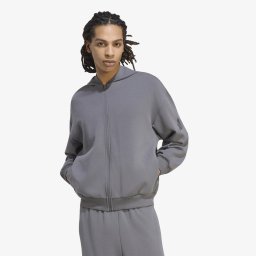 Суитшърт adidas Soft Lux Full-Zip Hoodie Grey Five M