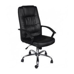 Директорски стол Star Steel ECO, до 130кг, еко кожа, подлакътници, регулиране на височината, хромирана основа, черен