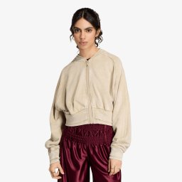 Суитшърт adidas Sst Double Layered Cropped Track Top Khaki Three M