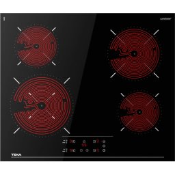 Стъклокерамичен плот Teka TBC 64320 , 4 зони за готвене, 60см, Сензорно управление, Таймер, Черен