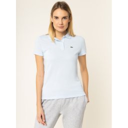 Lacoste Тениска с яка и копчета PF7839 Син Classic Fit