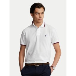 Polo Ralph Lauren Тениска с яка и копчета Classics 710842621002 Бял Slim Fit