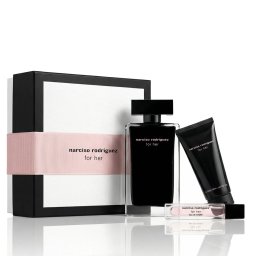 Narciso Rodriguez For Her комплект за жени Eau de Toilette 100 ml + Тоалетна вода MINI 10 ml + Лосио опция Rose Pink Line Cover