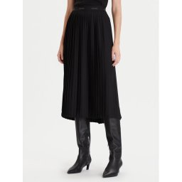 Calvin Klein Плисирана пола LV044D632G Черен Regular Fit