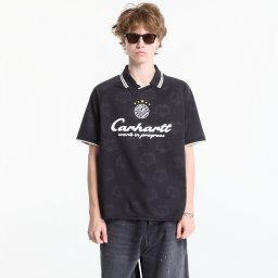 Тениска Carhartt WIP S/S Terrace Football T-Shirt UNISEX Heart Train Jacquard, Black L