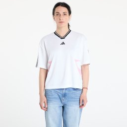 Тениска adidas Tiro Cut 3 Stripes Color Block Boyfriend T-Shirt White/ Black/ True Pink M
