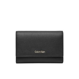 Calvin Klein Портфейл Foil Logo Trifold W/ Zip Pocket LV04F1117G Черен