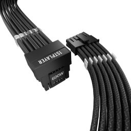 1stPlayer модулен кабел Custom Sleeved Modding Cable Black - PCIe 5.0 12VHP