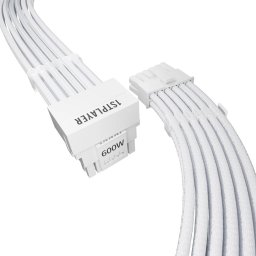 1stPlayer модулен кабел Custom Sleeved Modding Cable White - PCIe 5.0 12VHP