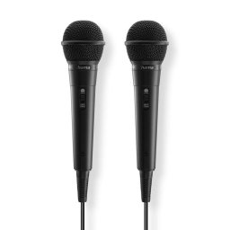 HAMA Аудио динамични микрофони “Karaoke”, Комплект 2 бр. с кабел жак 2,5 м