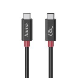 HAMA Кабел USB-C еMarker, USB 4 Gen 4, 80 Gbit/s, 1 м, 5 A, 240 W ,черен