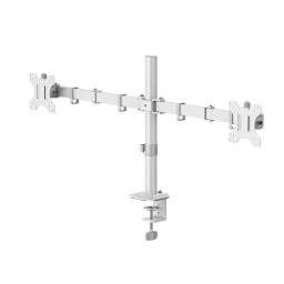 HAMA Стойка за 2 монитора за бюро, регулируема, 13" - 35", 12 кг, Бял