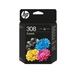 HP 308 Black/Tri-Color Original Ink Cartridge Combo 2-Pack