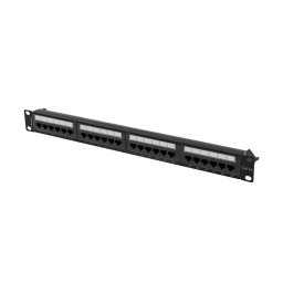 Lanberg patch panel 24 port 1U 19" CAT.6a utp black