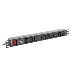 Lanberg power distribution unit (PDU) 19"1U 10A 10 SOCKETS 2M, black