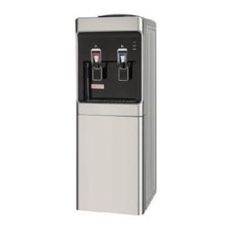 Диспенсър за вода Elite WDC-2558, компресорен, 5 l/h дебит, капацитет на резервоара с гореща вода 1l/3.5l студена, 550W нагревател, защита от прегряване, механичен контрол, черно-сребрист