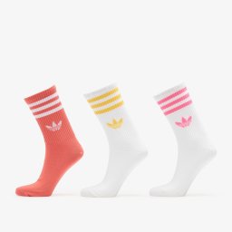 Чорапи adidas 3-Stripes Crew Socks 3-Pack White/ Lucid Pink/ Preloved Scarlet S