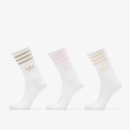 Чорапи adidas 3-Stripes Crew Socks 3-Pack Wonder White/ Clear Pink/ Wonder Beige XS