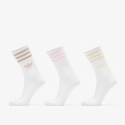 Чорапи adidas 3-Stripes Crew Socks 3-Pack Wonder White/ Clear Pink/ Wonder Beige S