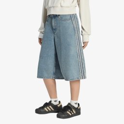 Къси панталони adidas Mid Rise Denim Jorts Worn Blue Denim 8