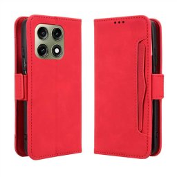 Кожен калъф тип портмоне с магнитна закопчалка за Motorola Edge 70 Pro 5G - червен