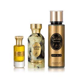 Khadlaj Nafais Sharq комплект Парфюмна вода 100 ml + Спрей за тяло 250 ml + Парфюмно масло 24 ml
