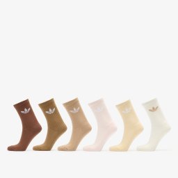 Чорапи adidas Trefoil Cushion Crew Socks 6-Pack Cream White/ Wonder Quartz XL