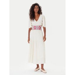 Desigual Лятна рокля Element 25SWVW98 Бял Regular Fit