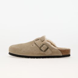 Birkenstock Boston Shearling Suede Leather/Fur Taupe 40
