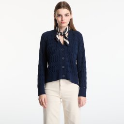 Пуловер Tommy Hilfiger Mid Gg Cable V-Nk Ls Cardigan Dark Night Navy XS