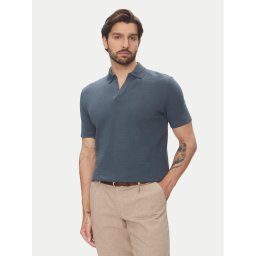 Marc O'Polo Тениска с яка и копчета 524 3021 53176 Син Regular Fit
