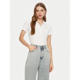 Guess Тениска с яка и копчета W5RP47 KARS2 Бял Regular Fit