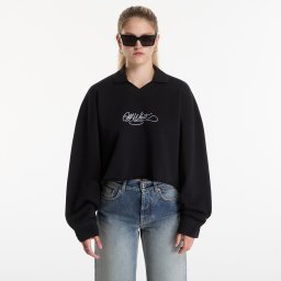 Суитшърт Off-White Embr Script Crop Polo Crew Black-White M