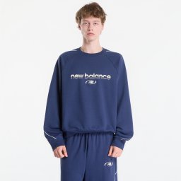 Суитшърт New Balance Trackside French Terry Crew Nb Navy L