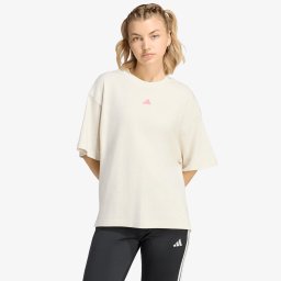 Тениска adidas 3-Stripes Studio T-Shirt Chalk White Mel. S