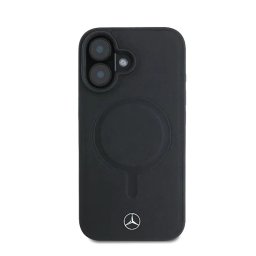 Оригинален калъф Mercedes Plain Smooth Leather за iPhone 16 с MagSafe