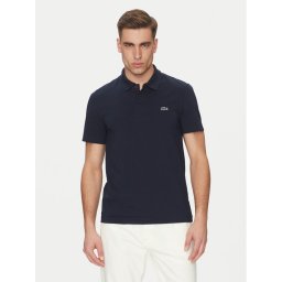 Lacoste Тениска с яка и копчета DH5522 Тъмносин Regular Fit