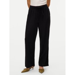 Vero Moda Текстилни панталони Linn 10305091 Черен Loose Fit