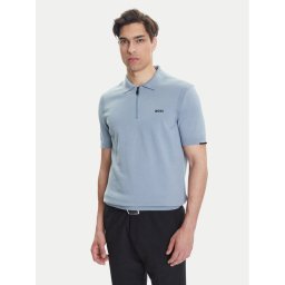 BOSS Тениска с яка и копчета K_Ever-X PS 50541961 Сив Regular Fit