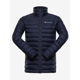 Dark blue men's winter quilted jacket ALPINE PRO GOREM