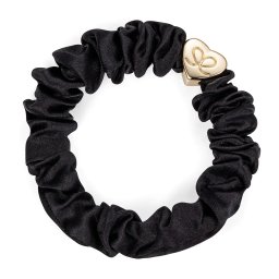 By Eloise London Gold Heart Silk Scrunchie