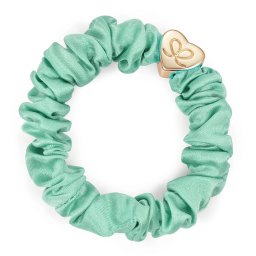 By Eloise London Gold Heart Silk Scrunchie цвят Mint