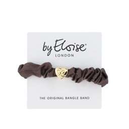 By Eloise London Gold Heart Silk Scrunchie цвят Mocha
