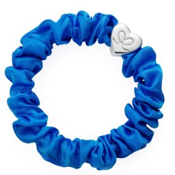 By Eloise London Silver Heart Silk Scrunchie цвят Royal Blue