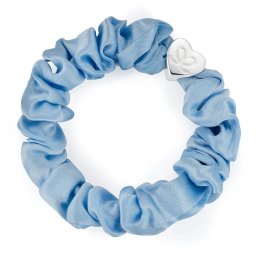 By Eloise London Silver Heart Silk Scrunchie цвят Sky Blue